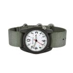 Bertucci DX3 Field Resin Watch, Defender Drab Nylon Strap, White Dial