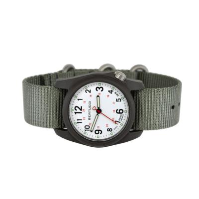 Bertucci DX3 Field Resin Watch, Defender Drab Nylon Strap, White Dial