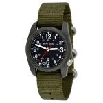 Bertucci DX3 Field Resin Watch, Olive Green Nylon Strap, Black Dial