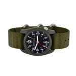 Bertucci DX3 Field Resin Watch, Olive Green Nylon Strap, Black Dial