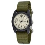 Bertucci DX3 Field Resin Watch, Olive Green Nylon Strap, White Dial