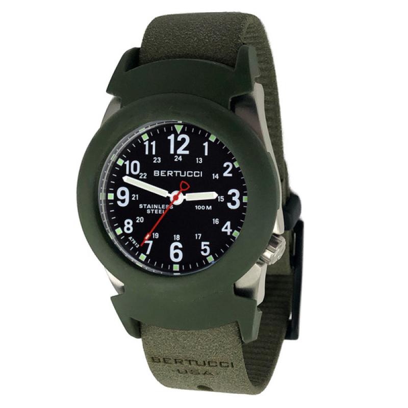 Bertucci Construction King Black Dial Watch with Foliage Strap and Pro-Guard