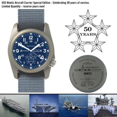 Bertucci USS Nimitz Aircraft Carrier Special Edition Blue Dial Watch