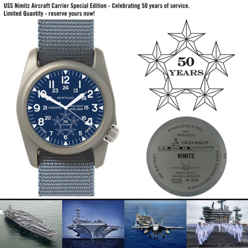 Bertucci USS Nimitz Aircraft Carrier Special Edition Blue Dial Watch