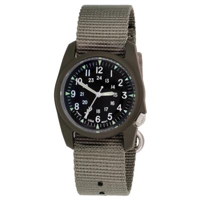 Bertucci retro-inspired Retroform field watch with a USA movement, 5 year battery and G-Type nylon band