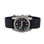 Bertucci A-2T Black Dial Titanium Watch with Black Nylon Strap