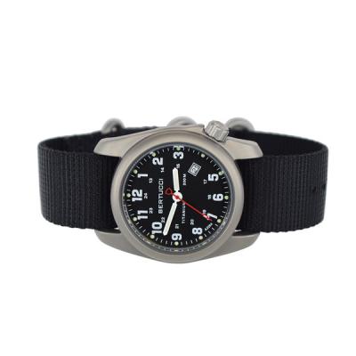 Bertucci A-2T Black Dial Titanium Watch with Black Nylon Strap