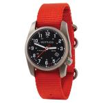 Bertucci A-2T Solar Classic Titanium Field Watch with Orange Nylon Strap