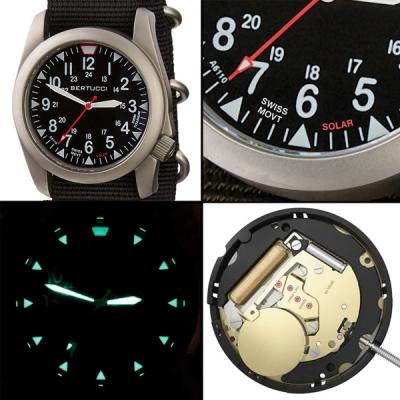 Bertucci A-4TS Super Yankee Solar with Black Dial and Strap