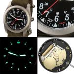 Bertucci A-4TS Super Yankee Solar with Black Dial and Olive Strap