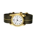 Bertucci A-2A Golden Field Watch with White Dial and Striped Nylon Band