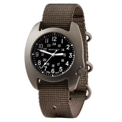Bertucci D-3T Retroform Epic Field Watch with Black Dial and Ghost Gray Nylon Strap