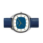 Aristo 36mm Classic Dress Watch with Rectangular Face and Blue Dial