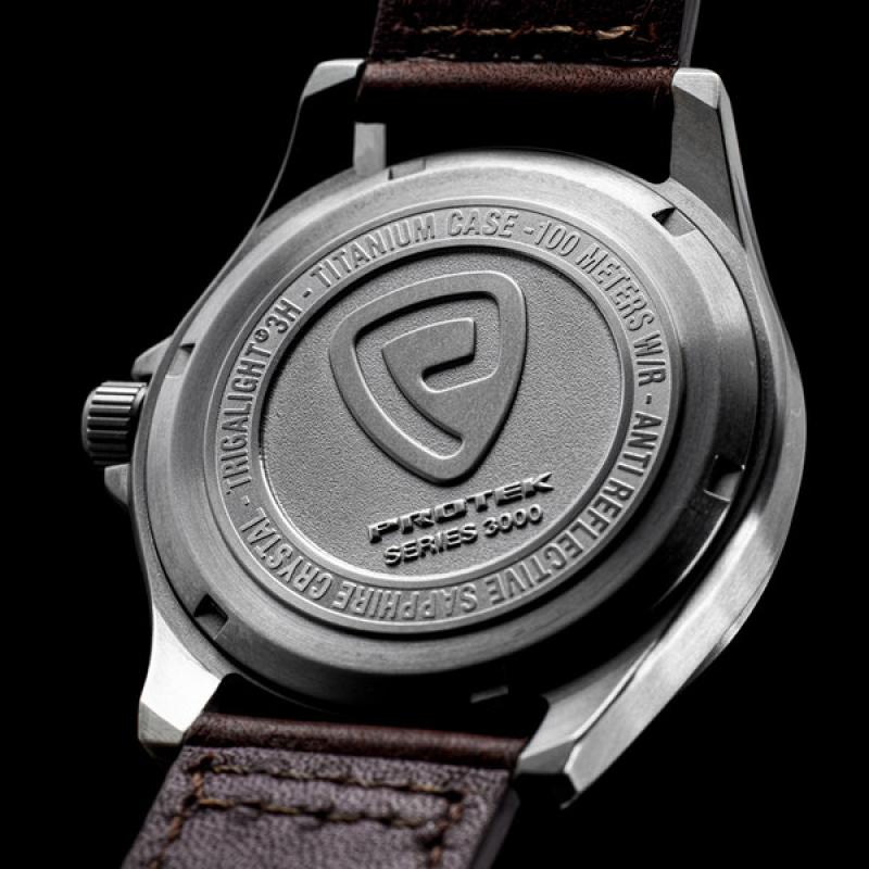 Protek Titanium Field Watch 3000 Series with Tritium T100 Tubes and Black Dial
