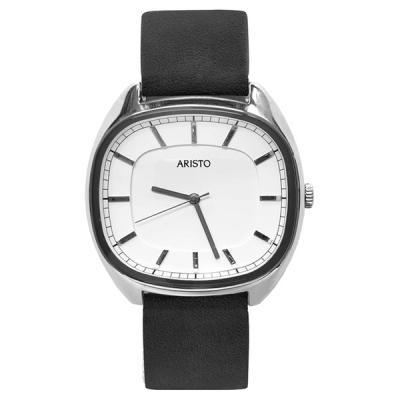 Aristo 41mm Classic Dress Watch with Rectangular Face and WhiteDial #4H230-L