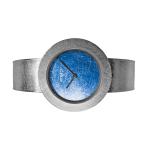 Aristo Titanium Scratched Blue Dial Watch Titanium Bangle