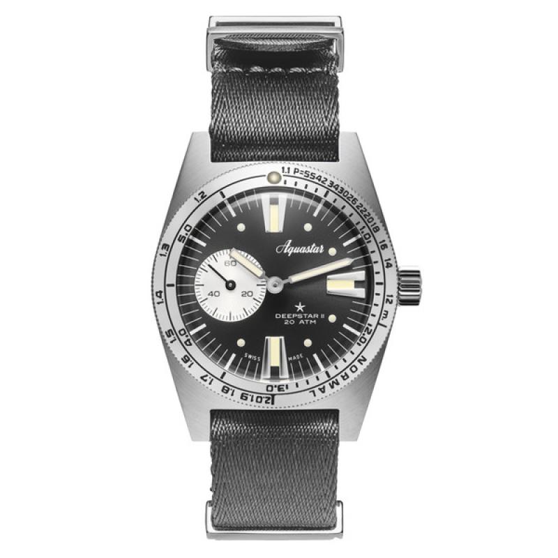 Aquastar Deepstar II Dive Watch with Steel Grey Dial