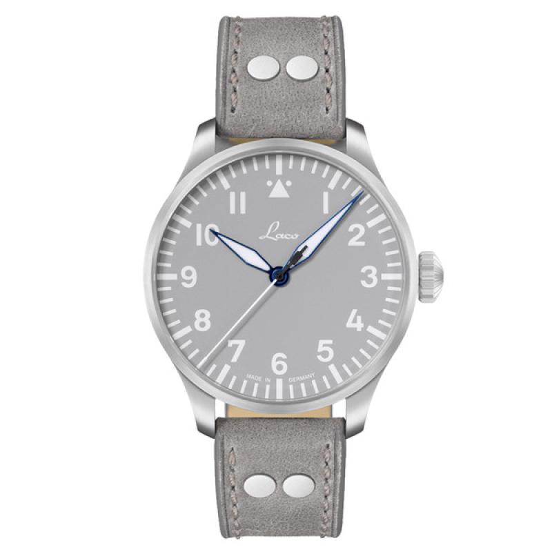 Laco Augsburg Gray 42 Type A Dial Automatic Pilot Watch with Sapphire Crystal