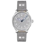 Laco Augsburg Gray 39 Type A Dial Automatic Pilot Watch with Sapphire Crystal