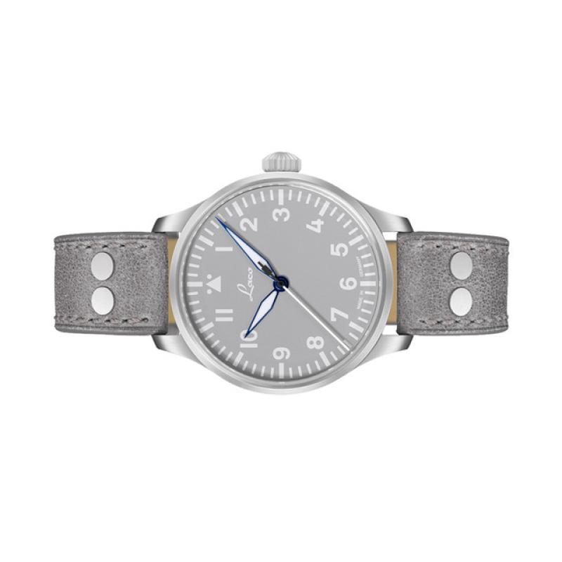 Laco Augsburg Gray 39 Type A Dial Automatic Pilot Watch with Sapphire Crystal