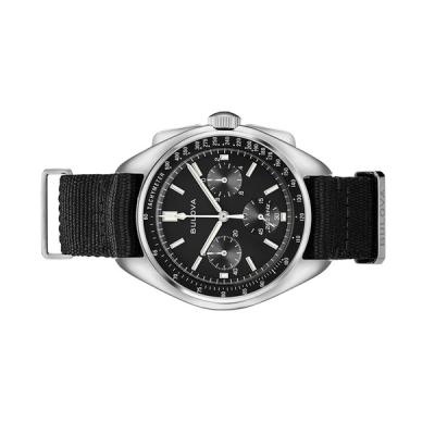 Bulova Lunar Pilot Chronograph 45mm with Black Dial and Nylon Strap