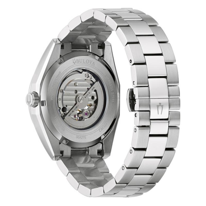 Bulova Surveyor Automatic Watch with Open Heart Blue Dial