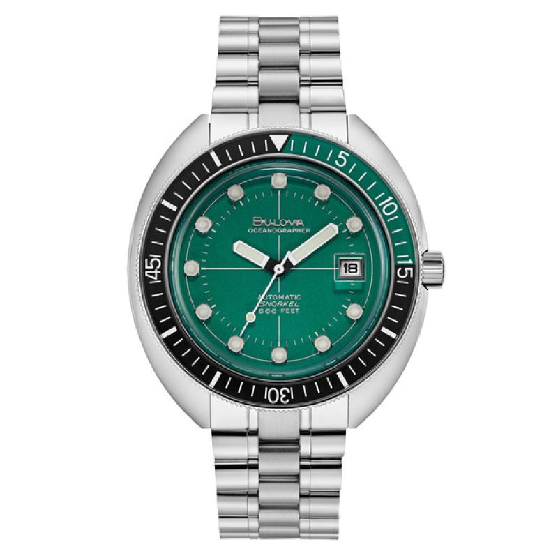 Bulova Oceanographer Snorkel Automatic Dive Watch with Green Dial