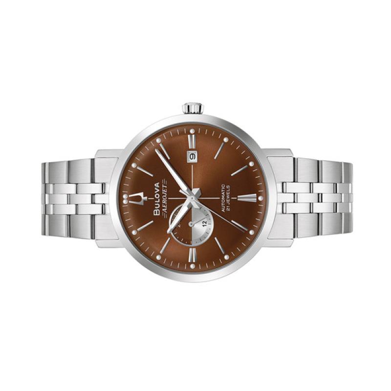 Bulova Aerojet Automatic Watch with Sunburst Brown Dial