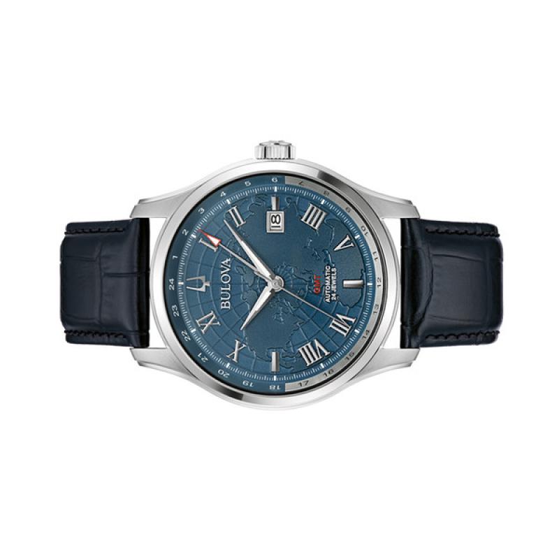 Bulova Wilton Automatic Traveller GMT with World Blue Dial