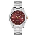 Bulova Surveyor Automatic Watch with Sunburst Maroon Dial