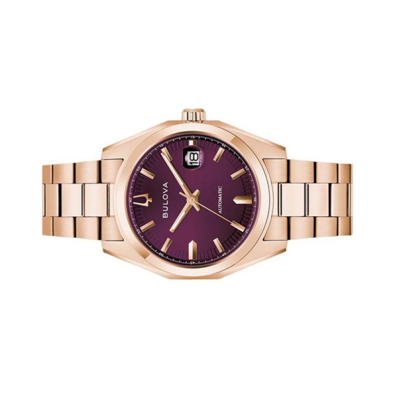 Bulova Surveyor Rose Gold-Tone With Purple Dial
