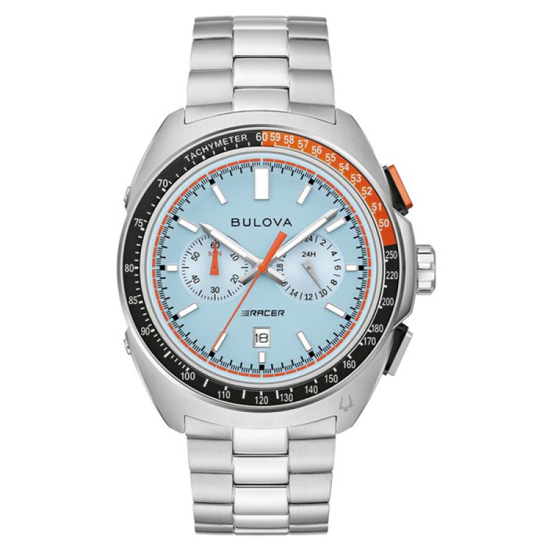 Bulova Racer Chronograph with Blue Dial and Orange Accents