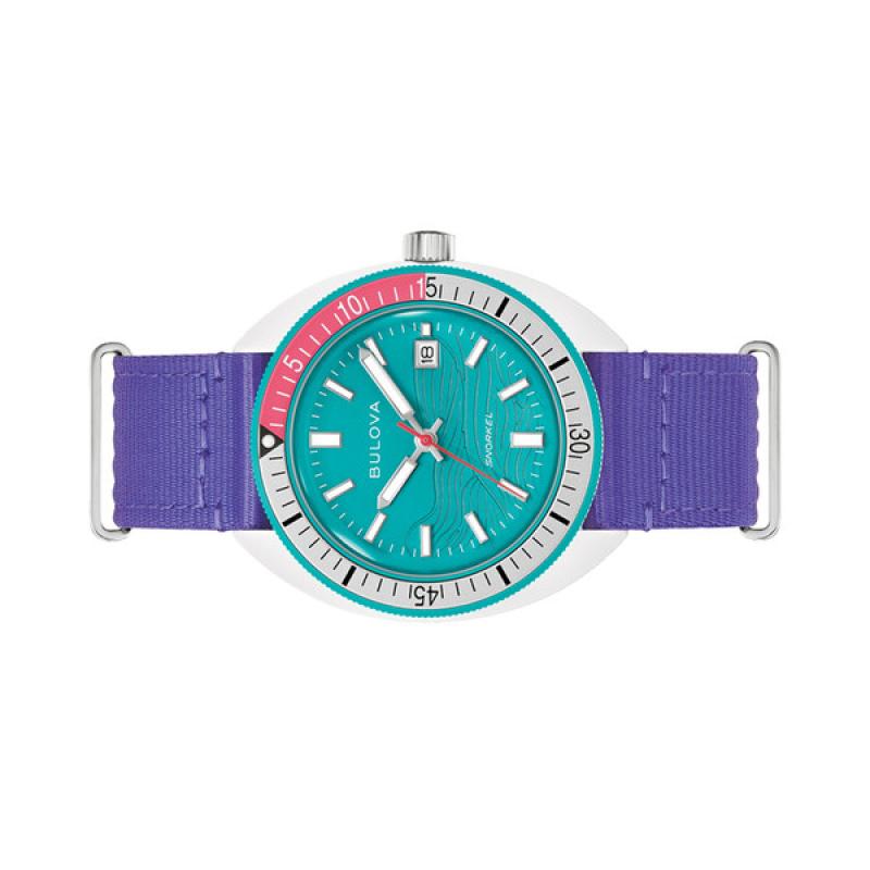 Bulova Snorkel LE Dive Watch With Teal Wave Pattern Dial