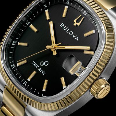 Bulova Super Seville Gold-Silver-Tone With Black Dial