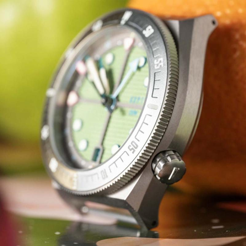 ADPT Series 1 GMT Titanium Field Watch with Mossy Shale Dial