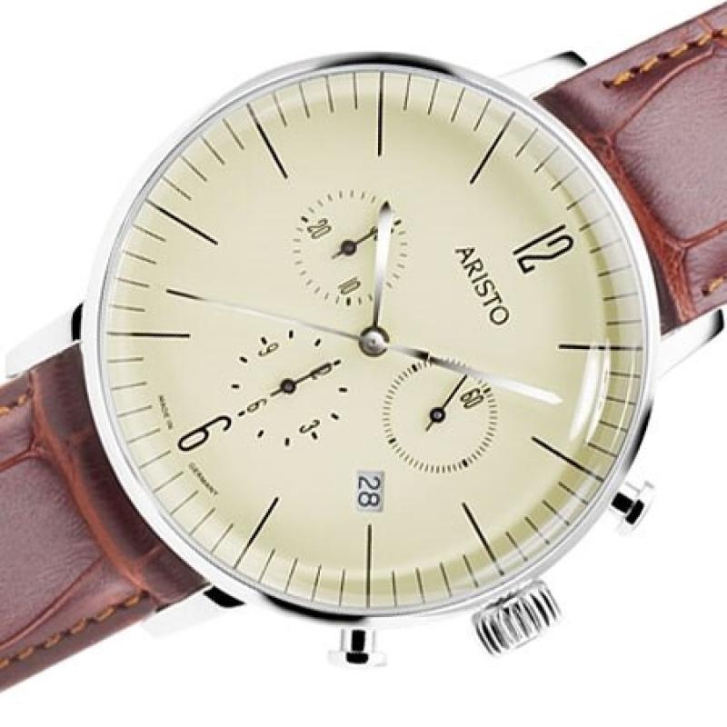 Aristo Bauhaus Swiss Quartz Chronograph Watch with 12-Hr Totalizer