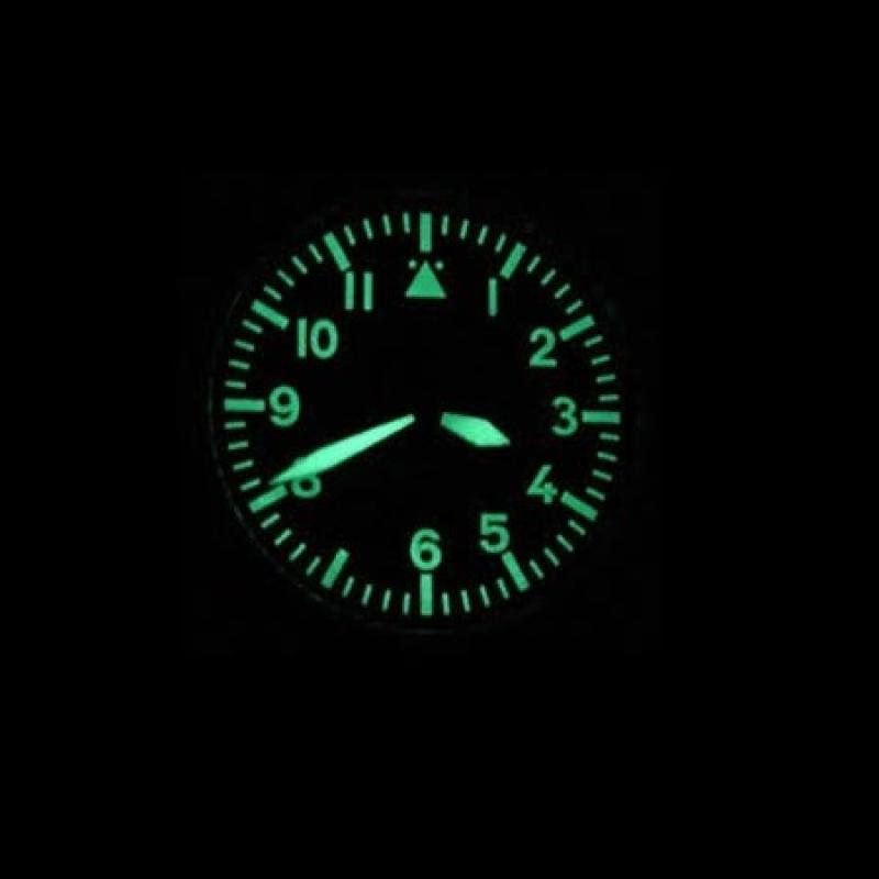 Messerschmitt Aviator Watch with Cuff-Style Leather Strap, SuperLuminova