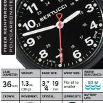 Bertucci A-1R Field Comfort watch with fiber reinforced polycarbonate Unibody case, Black Nylon Strap, Black Dial