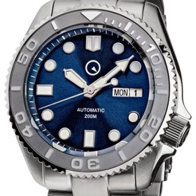 Islander Automatic Dive Watch with Bracelet, Double-Domed AR Sapphire Crystal, and Embossed Ceramic Bezel Insert