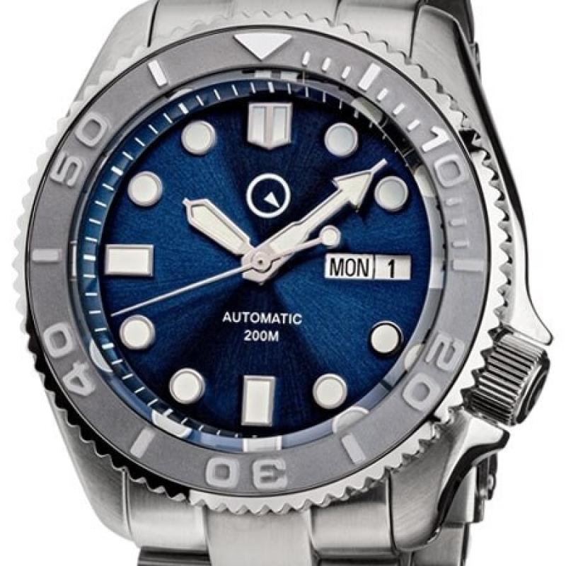 Islander Automatic Dive Watch with Bracelet, Double-Domed AR Sapphire Crystal, and Embossed Ceramic Bezel Insert