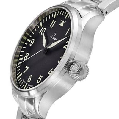 Laco 42mm ROM Type A Dial Automatic Pilot Watch, Sapphire Crystal