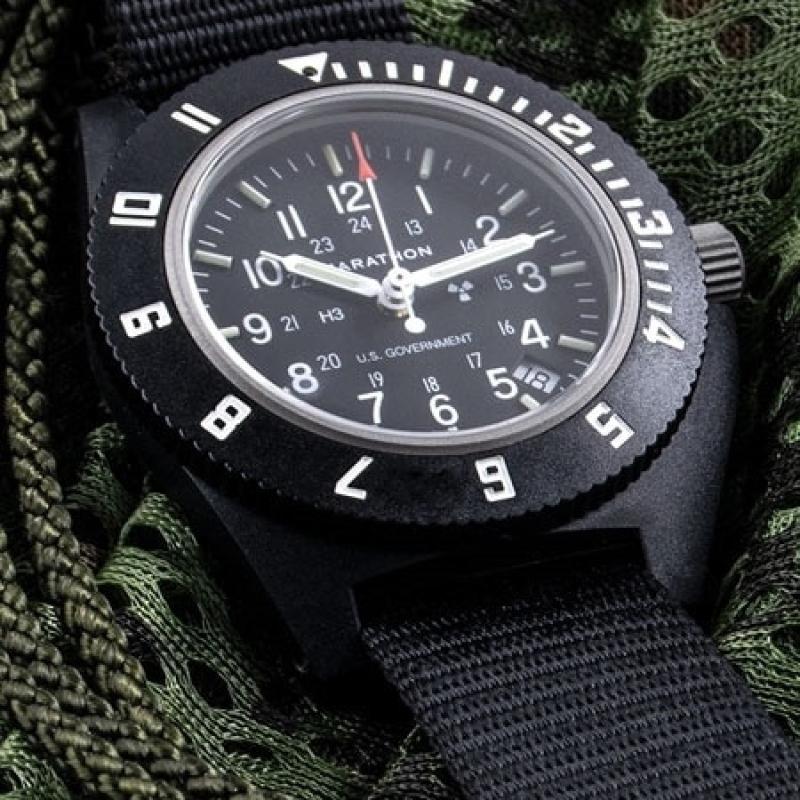 Marathon Swiss Made Quartz Military Navigator Pilot Watch with Tritium Illumination