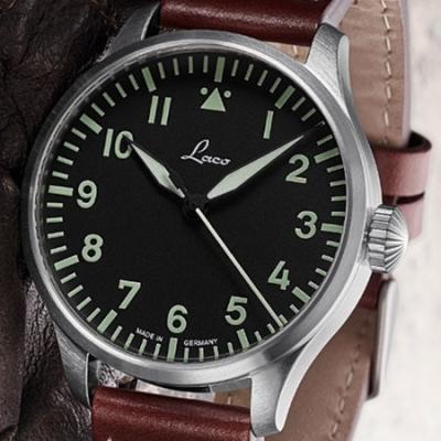 Laco 42mm Augsburg Type A Dial Automatic Pilot Watch, New Sapphire Crystal