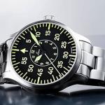 Laco 42mm Faro Type-B Dial Automatic Pilot Watch, Sapphire Crystal
