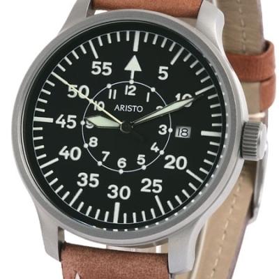 Aristo 3H80 42mm Quartz Pilot's Watch with Sandblasted Case