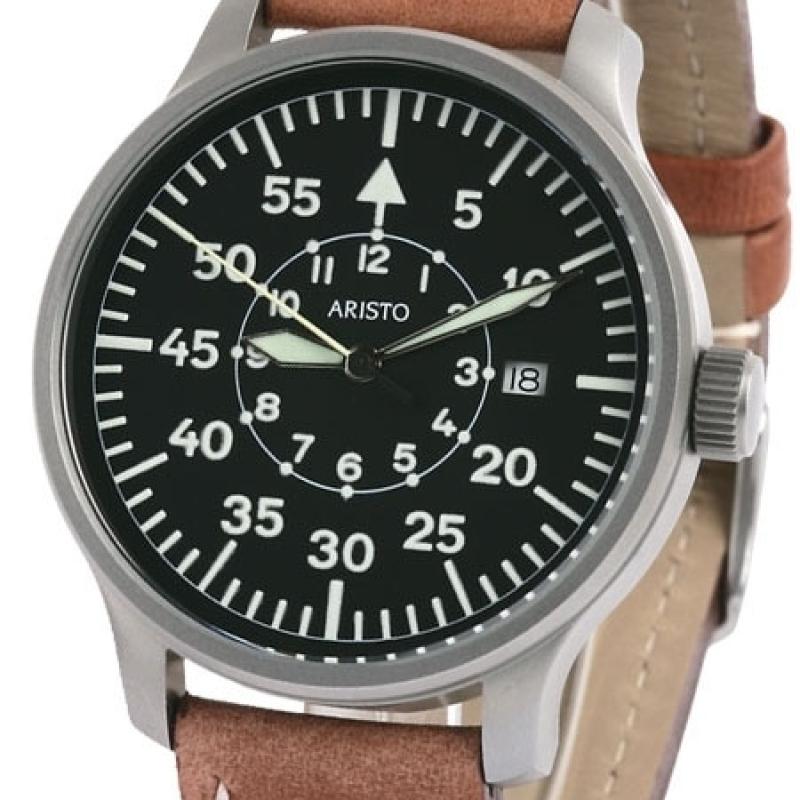Aristo 3H80 42mm Quartz Pilot's Watch with Sandblasted Case