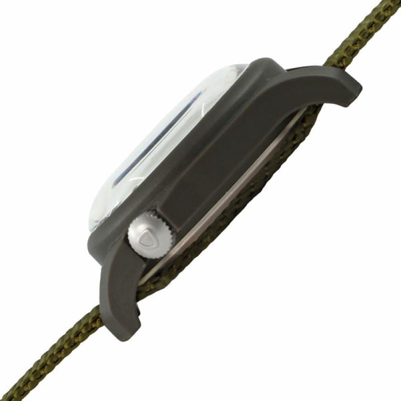 Bertucci retro-inspired Retroform field watch with a USA movement, 5 year battery and G-Type nylon band