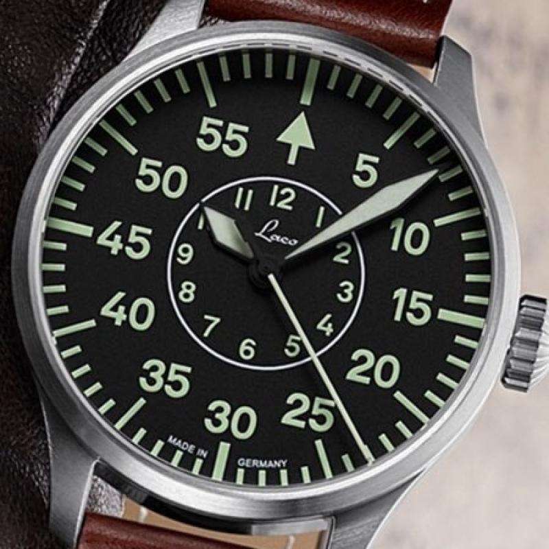 Laco 42mm Aachen Type B Dial Automatic Pilot Watch, New Sapphire Crystal