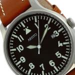 Aristo 3H84 Quartz Aviator Style Watch with Sandblasted Case
