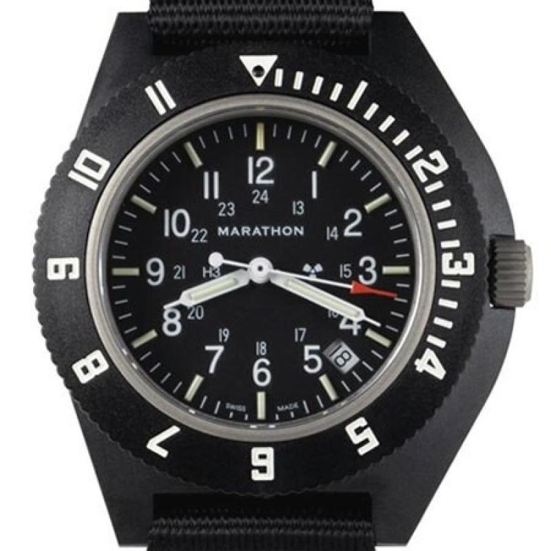 Marathon Swiss Made Quartz Military Navigator Pilot Watch with Tritium Illumination